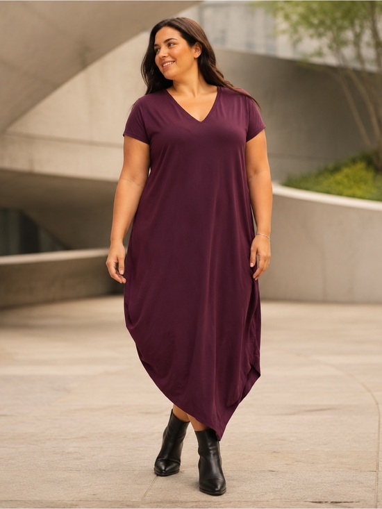 Universal Standard Dresses & Skirts - Universal Standard Women’s Iconic Geneva V-Neck Dress Acai Maroon XS 10 12 Maxi